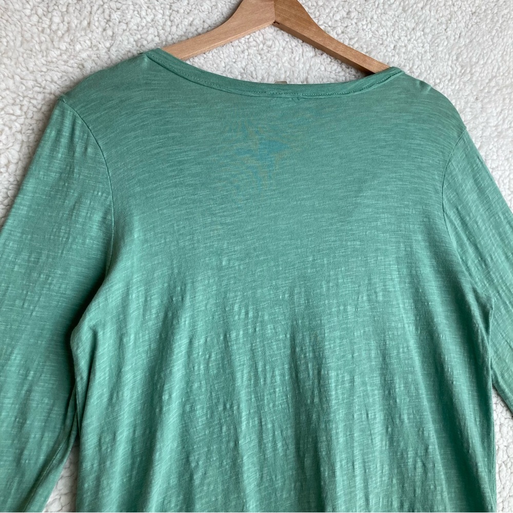 Caslon Women’s tie front long sleeve V-neck button down slub cotton top, Sz XS - Picture 13 of 13